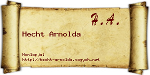 Hecht Arnolda névjegykártya